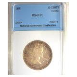 1955 50 Cents NNC MS66 PL Canada