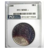 1896 Morgan PCI MS65+ Crescent Toning