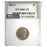 1975-D Nickel MS67 FS LISTS $275 IN 66+ FS