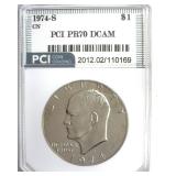 1974-S CN Ike PR70 DCAM LISTS $6000