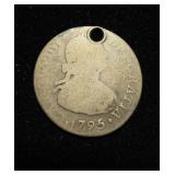 1795 2 Real Peru Scarce Old Hole