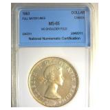 1953 FWL Dollar MS65 LISTS $2000 RARE GEM