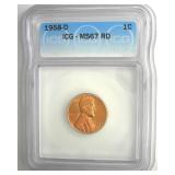 1958-D Cent ICG MS67 RD LISTS $275