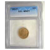 1953-S Dime ICG MS67+ LISTS $120