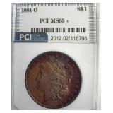 1884-O Morgan PCI MS65+ Golden Purple