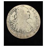 1803 8 Reales VF+ Mexico Bust Charles 4 China Chop