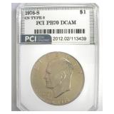 1976-S CN T2 Ike PR70 DCAM LISTS $2100