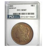 1921 Morgan MS67 LISTS $11500