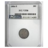 1864-S Dime VF30 LISTS $600