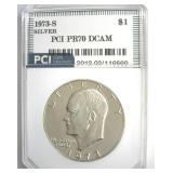 1973-S Silver Ike PR70 DCAM LISTS $1350