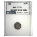 1871 Half Dime MS66+ LISTS $2400