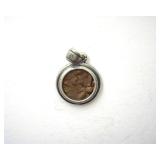 Silver Pendant Widows Mite Bronze Coin