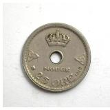 1929 25 Ore Key Date Norway Uncirculated