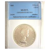 1964 Dollar NNC MS69 PL Confederation Meetings