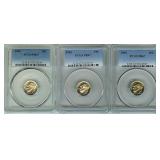 1960 1963 1964 Dime PCGS PR67 3 Pc Lot