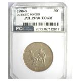 1996-S 50c Olympic Soccer PR70 DCAM LISTS $260