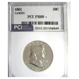 1961 Franklin PR69+ Cameo LISTS $2500 IN 69 CAM