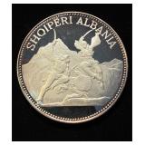 25 Leke Silver Proof Albania Huge Ex Rare