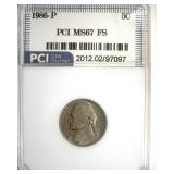 1986-P Nickel MS67 FS LISTS $4500
