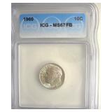 1960 Dime ICG MS67 FB LISTS $425