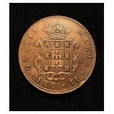 1847 20 Reis AU Portugal Rare