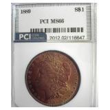 1889 Morgan MS66 LISTS $1000