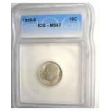 1955-S Dime ICG MS67