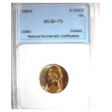 1948-D Nickel MS66+ FS LISTS FOR $175