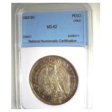 1882-SO Peso NNC MS62 Chile