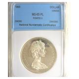 1965 Pointed 5 Dollar NNC MS65 PL Canada