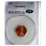 1958 Cent CAC MS66 RD