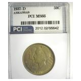 1937-D 50c Arkansas MS66 LISTS $475