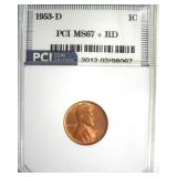 1953-D Cent MS67+ RD LISTS $6750