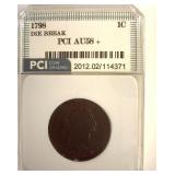 1798 Cent AU58+ LISTS $14000