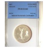 1971 Silver 5 Colones NNC PR69 DCAM El Salvador