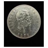 1876 5 Lira AU Italy Crown