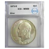 1973-S Silver Ike ICG MS69 LISTS $11000