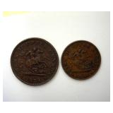1850'S 1/2P Cent Bank Token AU Upper Canada