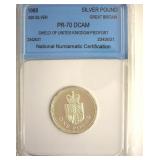1988 Silver Pound NNC PR70 DCAM Great Britain