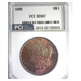 1889 Morgan MS67 LISTS $15000