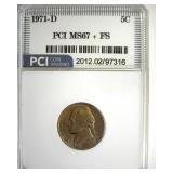 1971-D Nickel MS67+ FS LISTS $450 IN 67 FS