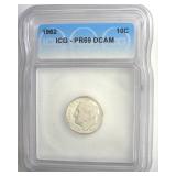 1962 Dime ICG PR69 DCAM LISTS $350