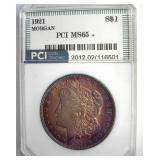 1921 Morgan PCI MS65+ Purple Toning