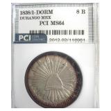 1838/1-DORM 8 Reales PCI MS64 Durango Mexico