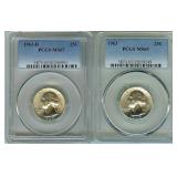 1963 1963-D Quarter PCGS MS65 2 Pc Lot