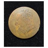 1820 Harp Halfpenny Token VF+ Canada Rare