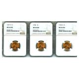 1957-D 1958 1958-D Cent NGC MS66 RD 3 Pc Lot