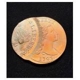 1793 Cap Cent Dbl Struck With 50C Dies GEM...