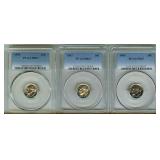 1960 1963 1964 Dime PCGS PR67 3 Pc Lot