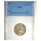 1937 Shilling NNC MS60 New Zealand